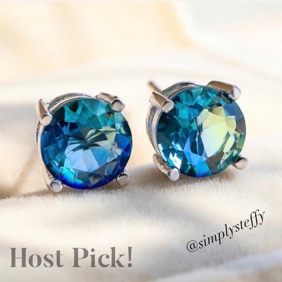 Jewelry - Blue Green Tourmaline SS Earrings NEW LAST PAIR